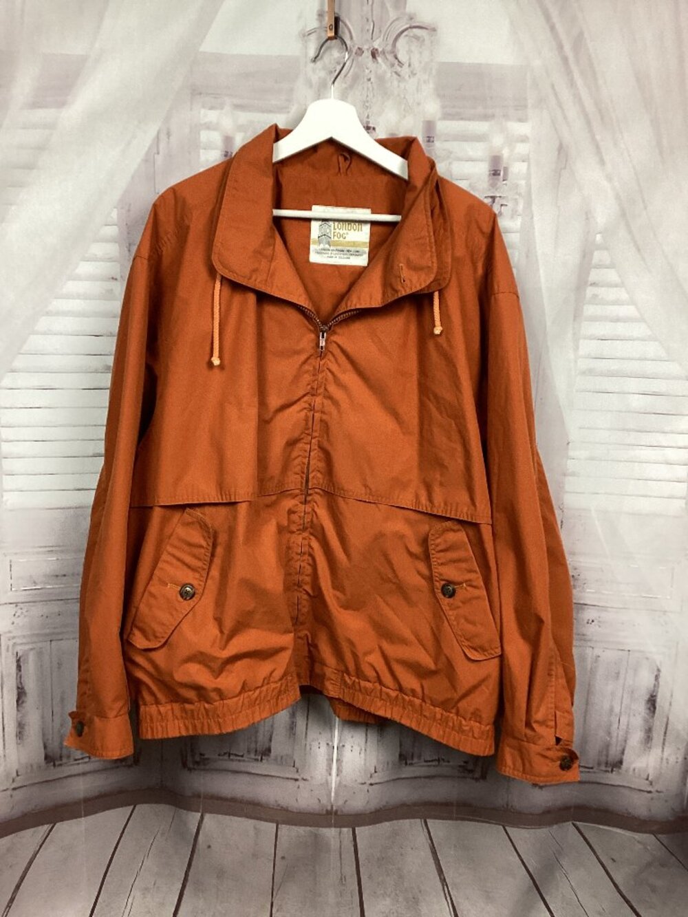 Vintage London Fog Orange Rain Coat Jacket XL